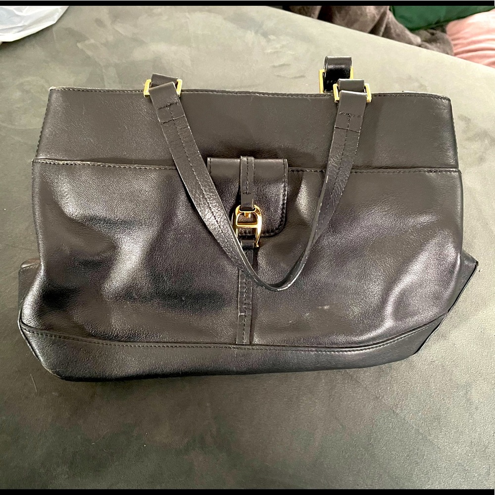 Black genuine leather Etienne Aigner purse